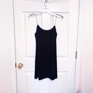 Vintage dark blue velvet slip dress